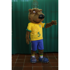 Traje de mascote de castor de urso pardo BIGGYMONKEY™ com roupa