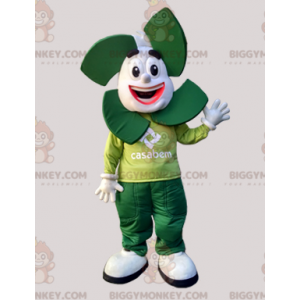 Kostium maskotki BIGGYMONKEY™ biało-zielony bałwan. Kostium