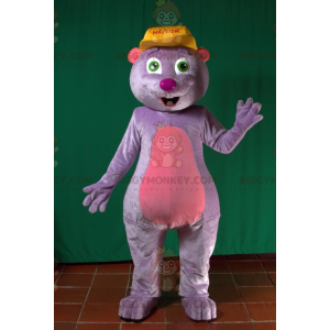 Słodki i zabawny kostium maskotki fioletowo-różowego kreta