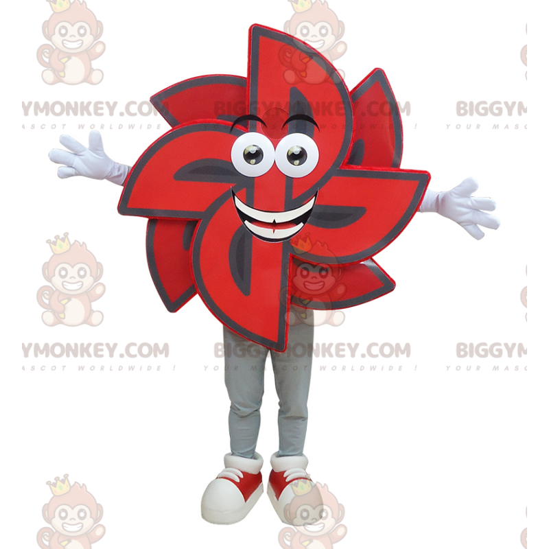 Zwart en rood Weathervane BIGGYMONKEY™ mascottekostuum.