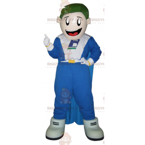 BIGGYMONKEY™ Smiling Snowman Mascot Costume with Jumpsuit and