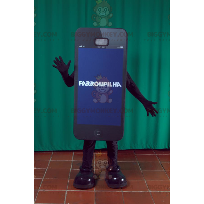 Kostium maskotki BIGGYMONKEY™ gigantyczny czarny smartfon.