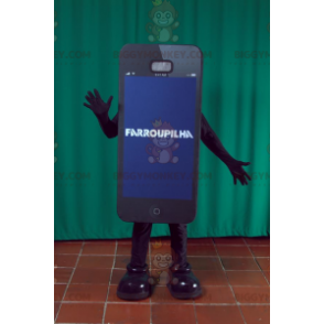 Giant Black Smartphone BIGGYMONKEY™ Mascot Costume. Phone