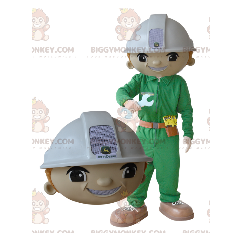 Costume de mascotte BIGGYMONKEY™ d'ouvrier d'homme avec un