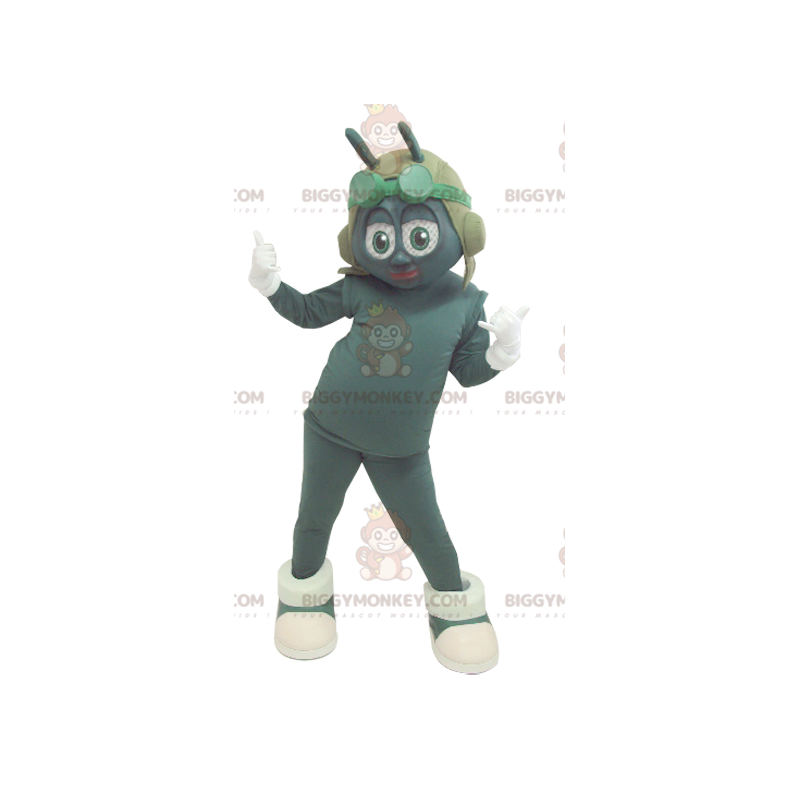 Costume da mascotte BIGGYMONKEY™ da insetto verde e bianco con