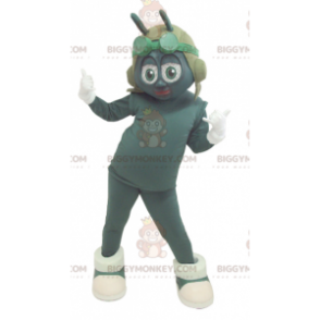 Costume da mascotte BIGGYMONKEY™ da insetto verde e bianco con