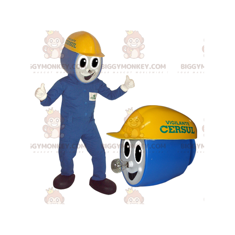 Blaues Outfit Elektriker BIGGYMONKEY™ Maskottchenkostüm -