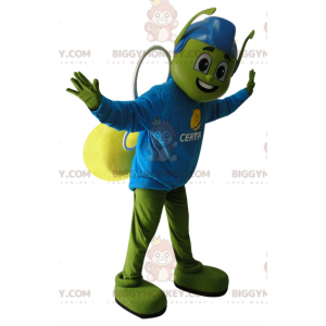 Green and Yellow Insect BIGGYMONKEY™ Mascot Costume with Blue