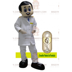 Disfraz de mascota Doctor BIGGYMONKEY™ vestido con bata blanca