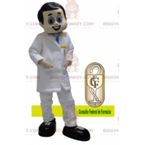 Traje de mascote Doctor BIGGYMONKEY™ vestido com jaleco branco