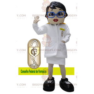 Traje de Mascote de Jaleco Branco BIGGYMONKEY™ para Médico