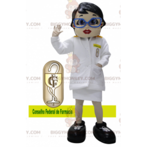 Traje de Mascote de Jaleco Branco BIGGYMONKEY™ para Médico