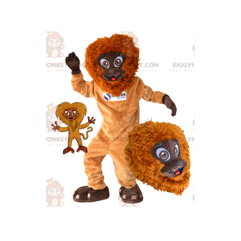 Sjovt lodnet orange og brun abe BIGGYMONKEY™ maskotkostume -