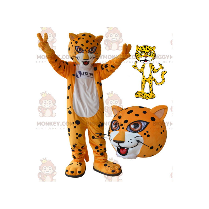 BIGGYMONKEY™ Maskottchen-Kostüm mit orange-weißem und schwarzem