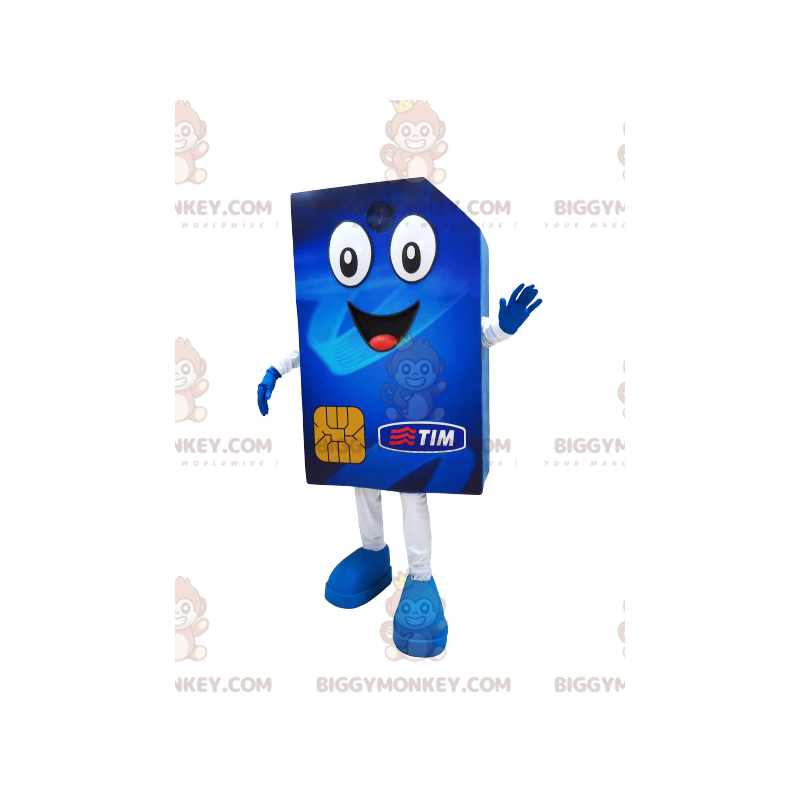 Jolly Giant Blue SIM Card BIGGYMONKEY™ Costume mascotte -