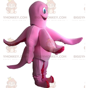 Costume de mascotte BIGGYMONKEY™ de pieuvre rose et rouge