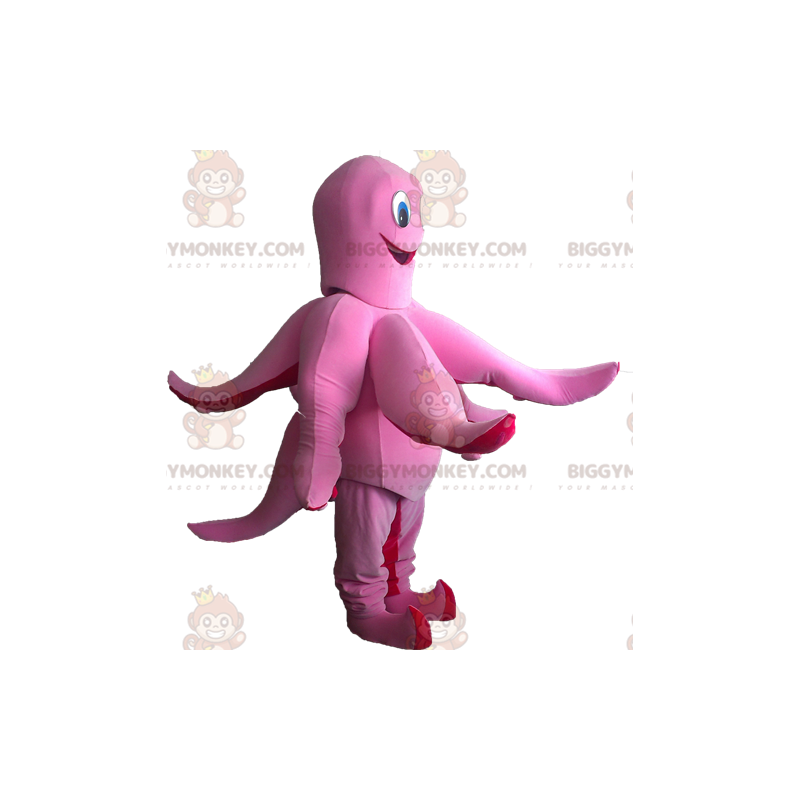 Disfraz de mascota BIGGYMONKEY™ de pulpo rosado y rojo