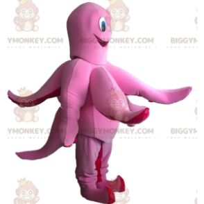 Disfraz de mascota BIGGYMONKEY™ de pulpo rosado y rojo