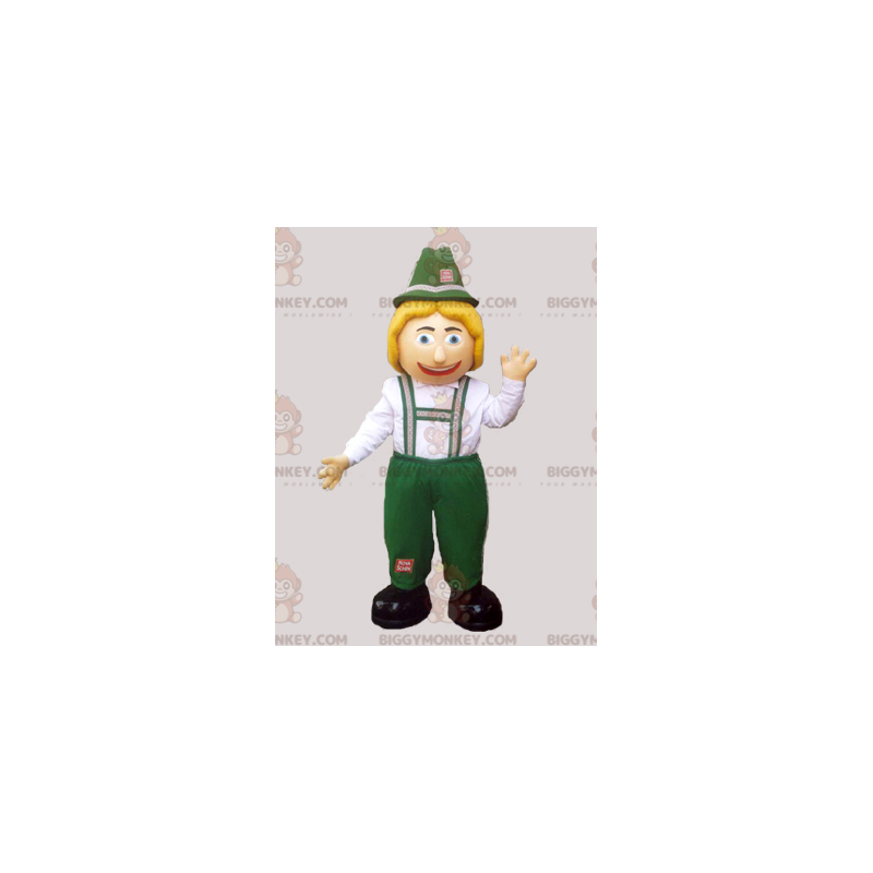 Tyrolean BIGGYMONKEY™ Mascot Costume in Green and White