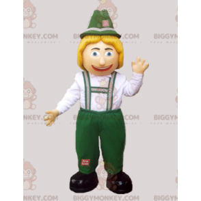 Kostým tyrolského maskota BIGGYMONKEY™ v tradičním zeleném a