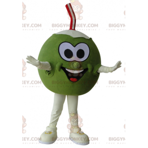 Costume mascotte BIGGYMONKEY™ cocco gigante verde e bianco -