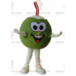 Costume de mascotte BIGGYMONKEY™ de noix de coco géante verte