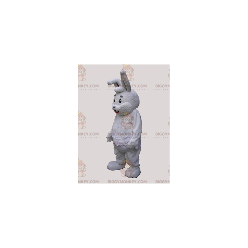 Big Grey and White Rabbit BIGGYMONKEY™ Maskottchen-Kostüm mit