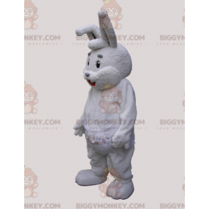 Big Grey and White Rabbit BIGGYMONKEY™ maskottiasu yhdellä