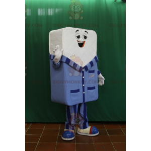 Costume de mascotte BIGGYMONKEY™ de matelas blanc géant habillé