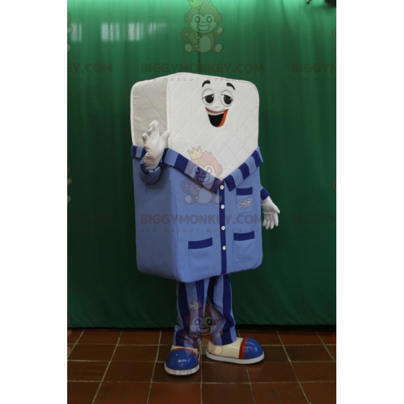 Traje de mascote BIGGYMONKEY™ com colchão branco gigante