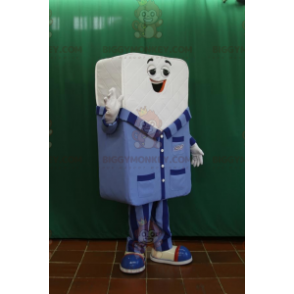 Costume da mascotte BIGGYMONKEY™ con materasso bianco gigante