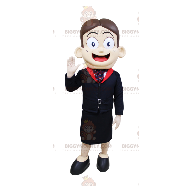 Very Smiling Air Hostess BIGGYMONKEY™ Mascot Costume –