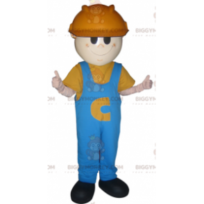 Costume da mascotte uomo lavoratore BIGGYMONKEY™ con elmetto e