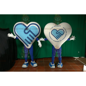 Costume da mascotte BIGGYMONKEY™ con cuore gigante blu e