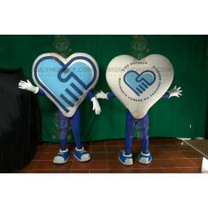 Niebiesko-biały kostium maskotki BIGGYMONKEY™ Giant Heart.