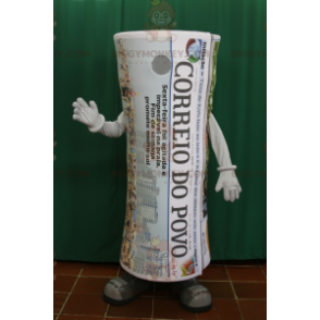 Costume de mascotte BIGGYMONKEY™ de journal enroulé géant.