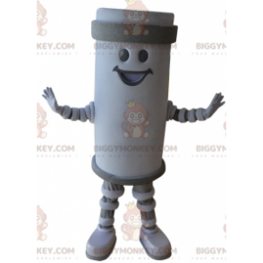 Costume de mascotte BIGGYMONKEY™ de pile géante blanche et