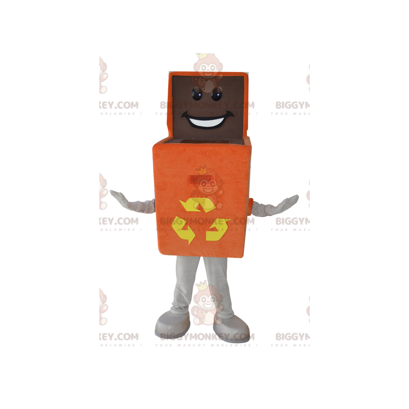 Costume de mascotte BIGGYMONKEY™ de boite orange. Costume de