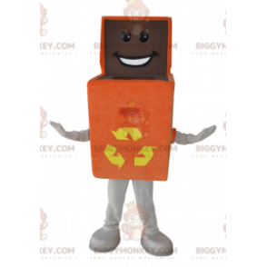Orange Box BIGGYMONKEY™ Mascot Costume. Recycle Dumpster