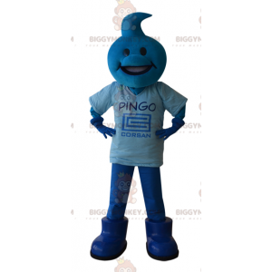 Costume de mascotte BIGGYMONKEY™ de bonhomme bleu avec la tête