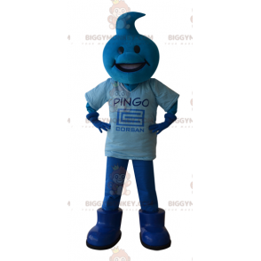 BIGGYMONKEY™ Blaues Schneemann-Maskottchen-Kostüm mit
