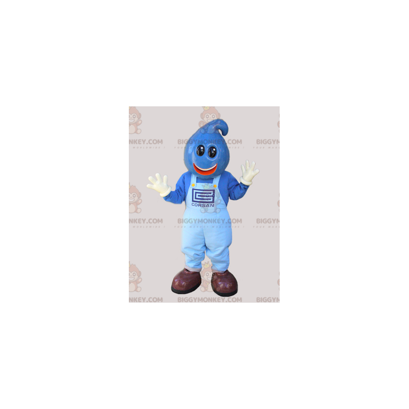 Kostium maskotki niebieskiego bałwana BIGGYMONKEY™ z głową w