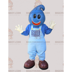 Costume de mascotte BIGGYMONKEY™ de bonhomme bleu avec la tête