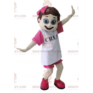 Fantasia de mascote Flirty Girl BIGGYMONKEY™ vestida de rosa e