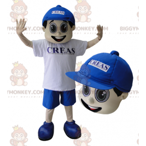 Smiling Teenage Boy BIGGYMONKEY™ Mascot Costume With Cap -