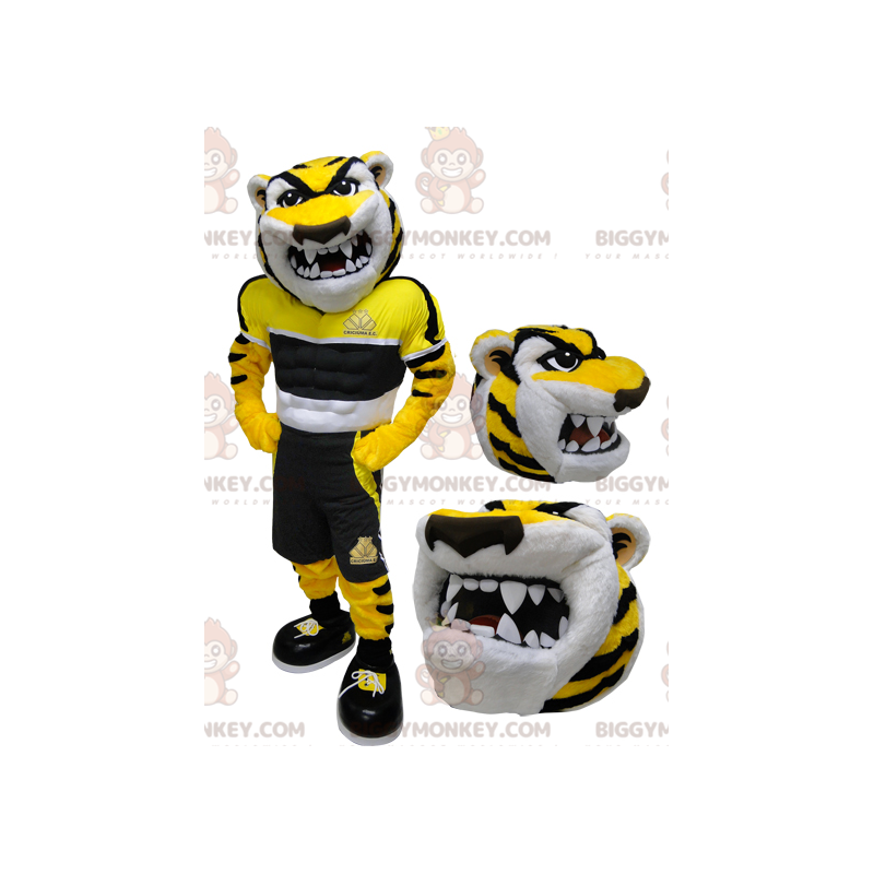 Costume da mascotte BIGGYMONKEY™ tigre gialla e nera