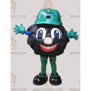 Traje de mascota trabajador Black Tar Man BIGGYMONKEY™ -