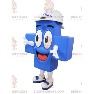 Costume de mascotte BIGGYMONKEY™ de croix bleue géante et