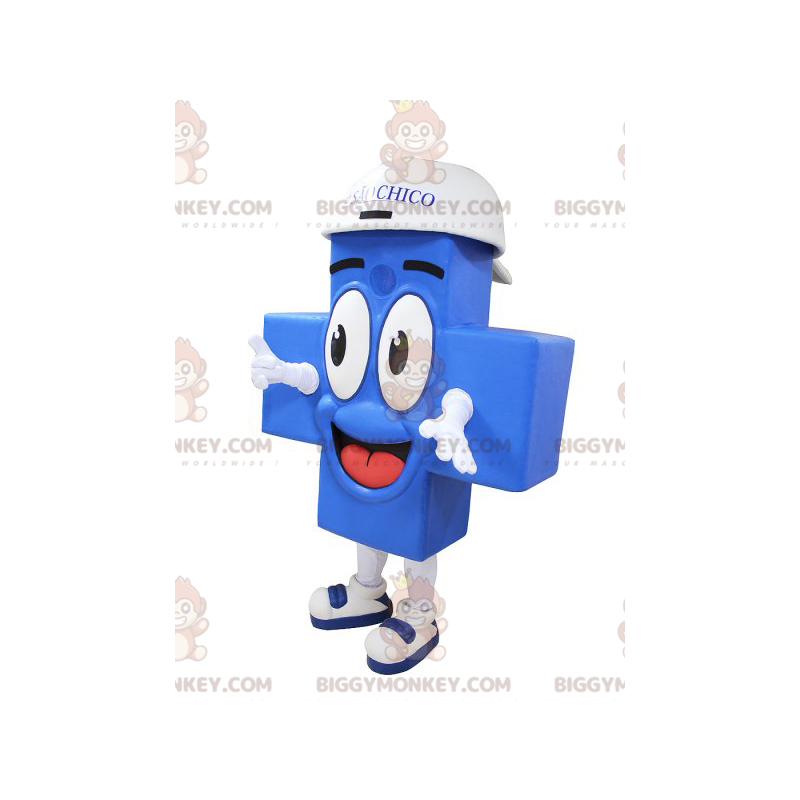 Kostým maskota s úsměvem Giant Blue Cross BIGGYMONKEY™ –