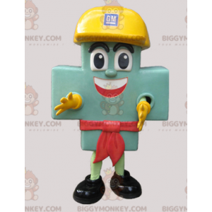 Giant Green Cross BIGGYMONKEY™ Mascot Costume with Yellow